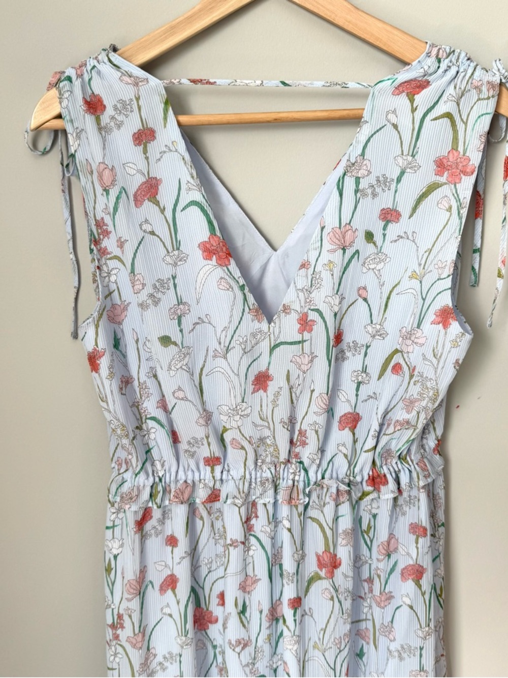 Banana Republic Light Blue Tiered Floral Maxi Dress - Picture 3 of 3